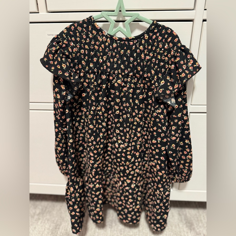 Zara Black Floral Kids Dress
